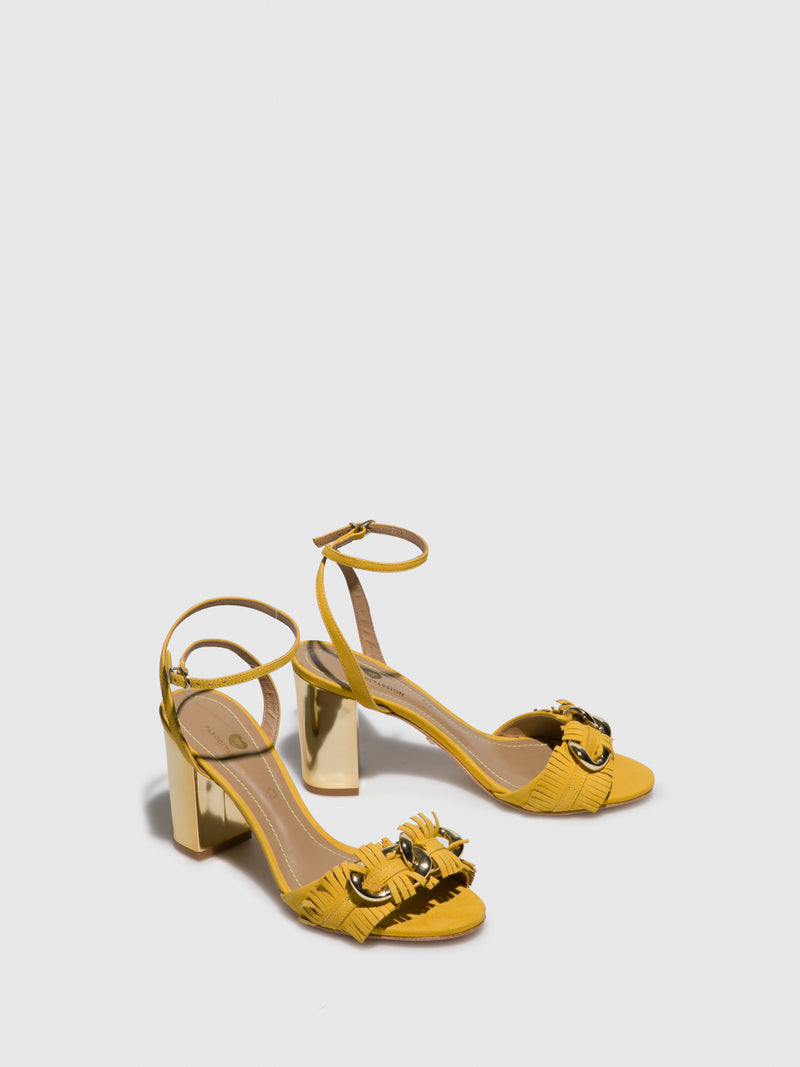 Parodi Passion Yellow Chunky Heel Sandals