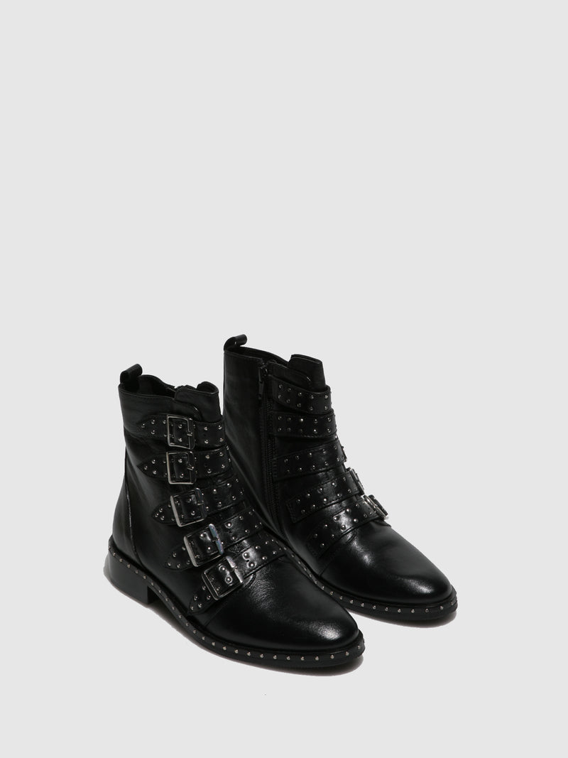 Parodi Sunshine Black Round Toe Ankle Boots