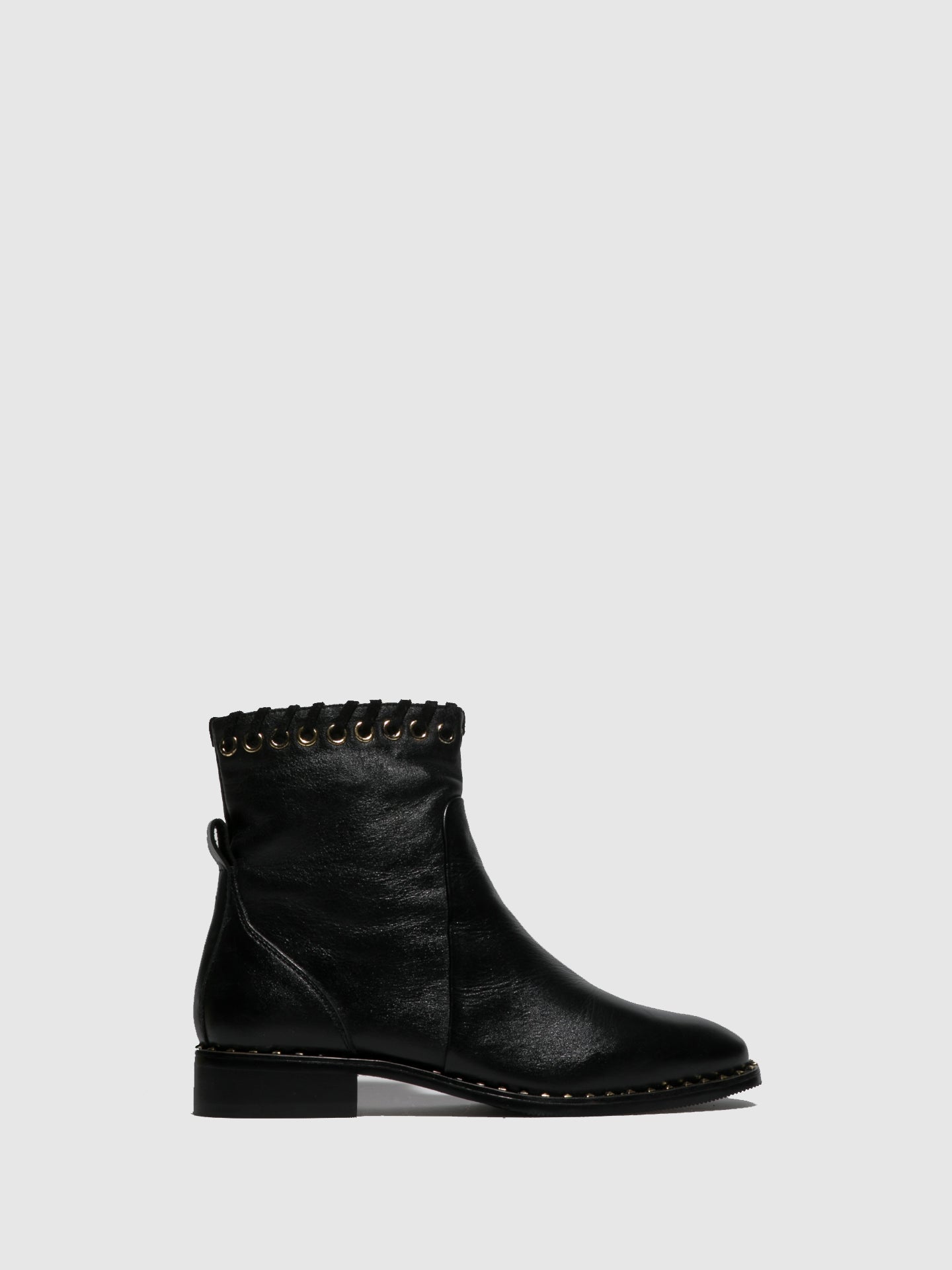 Parodi Sunshine Black Round Toe Ankle Boots