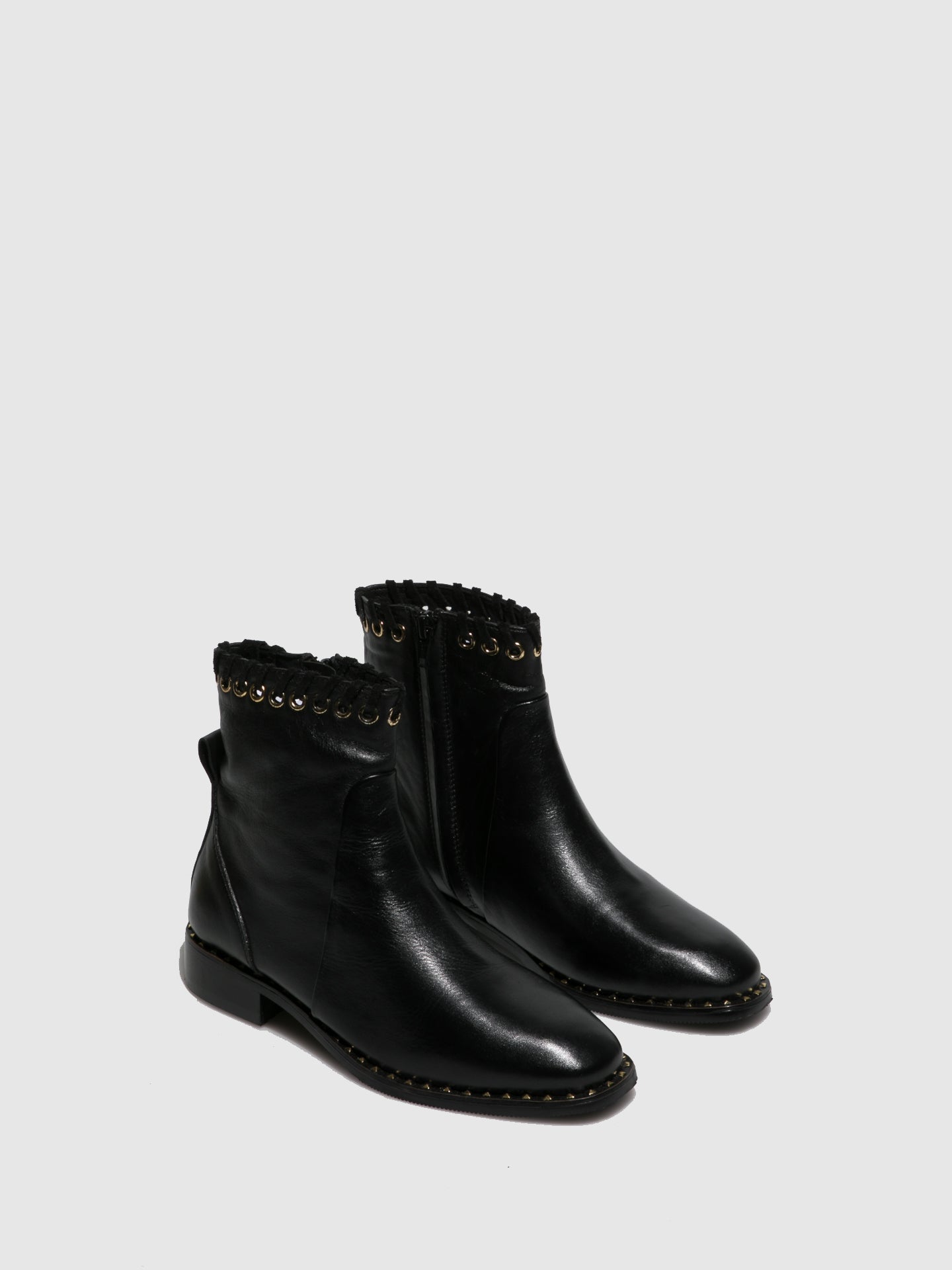 Parodi Sunshine Black Round Toe Ankle Boots