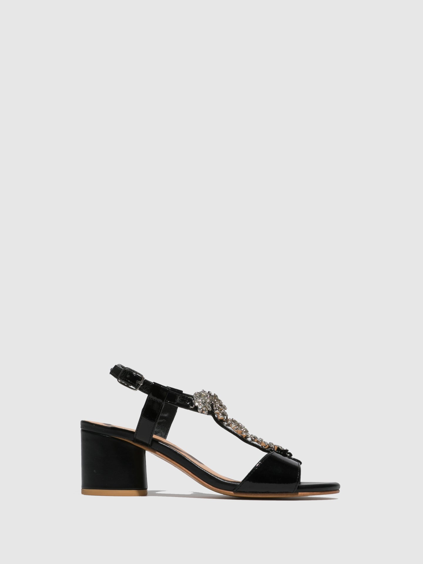 Parodi Sunshine Black Appliqués Sandals