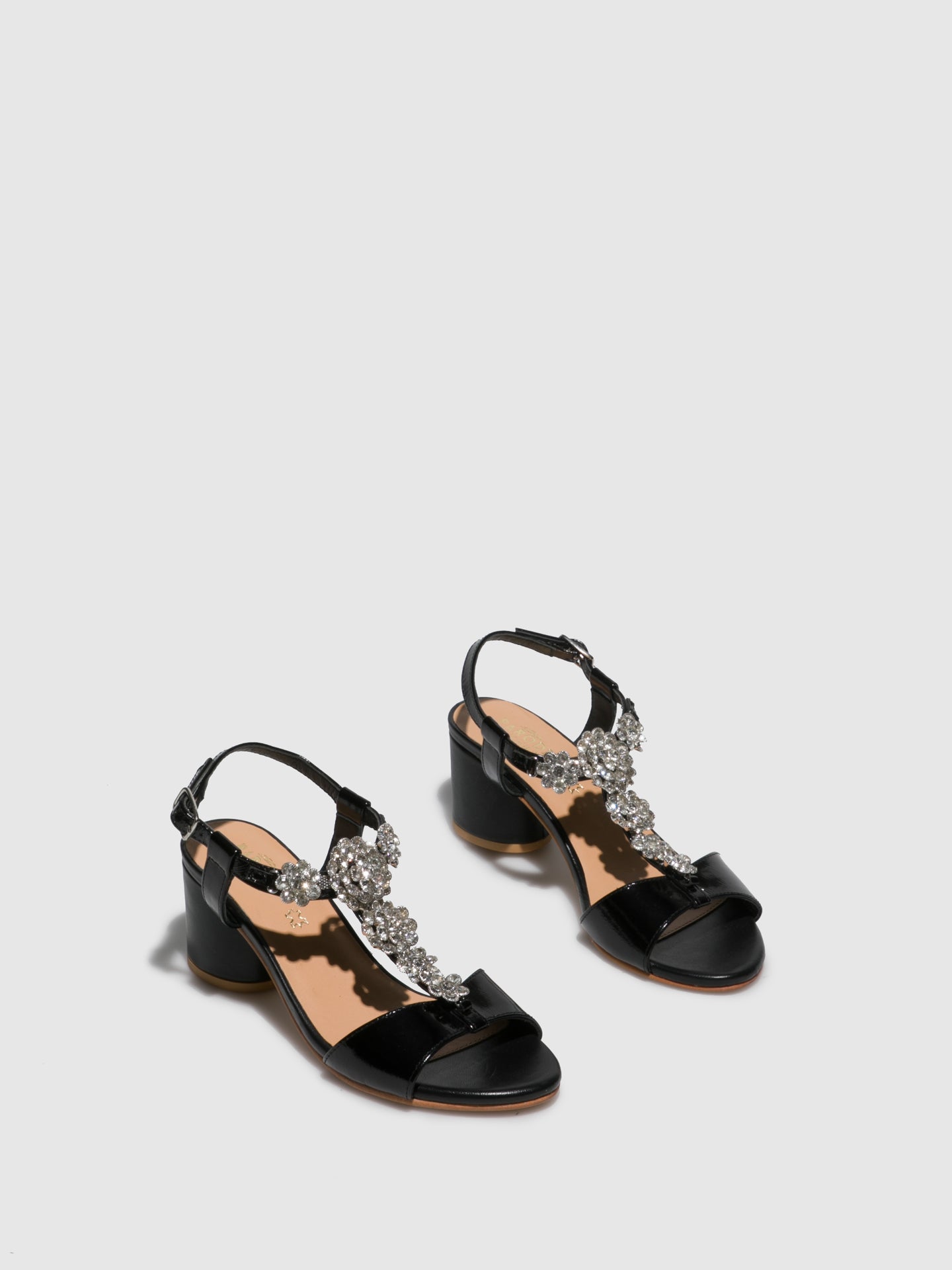 Parodi Sunshine Black Appliqués Sandals