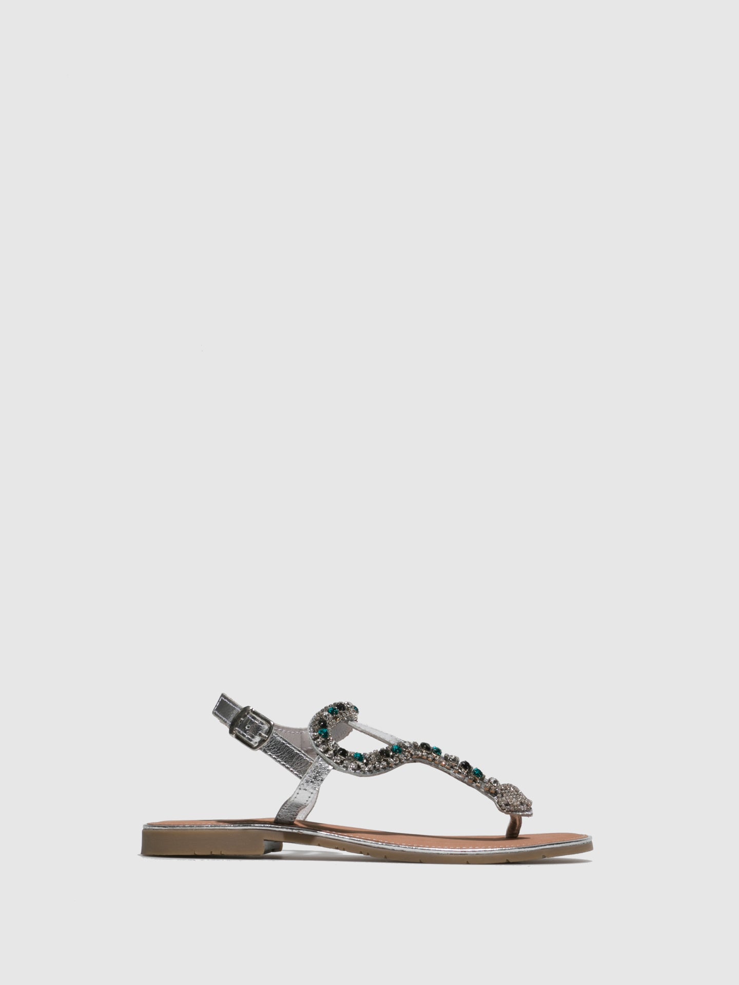 Parodi Sunshine Silver Flat Sandals