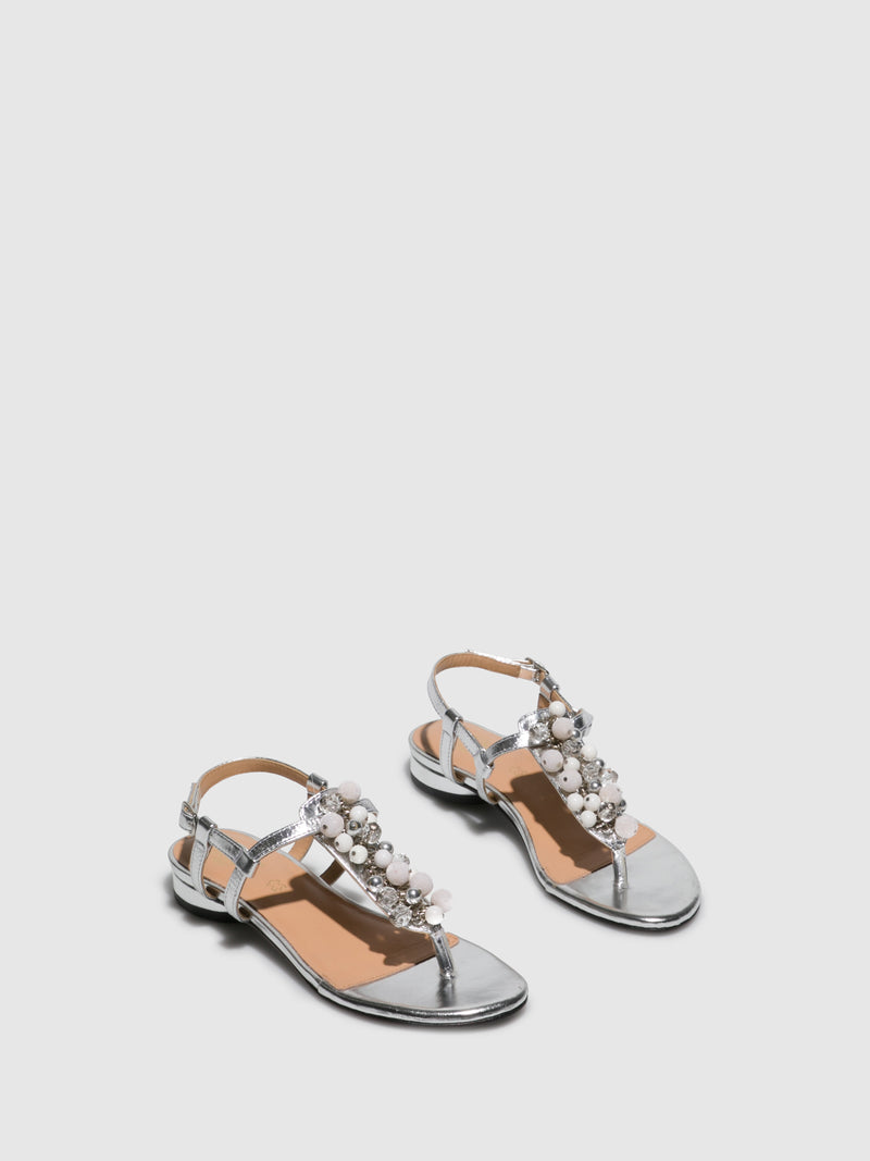 Parodi Sunshine Silver Appliqués Sandals