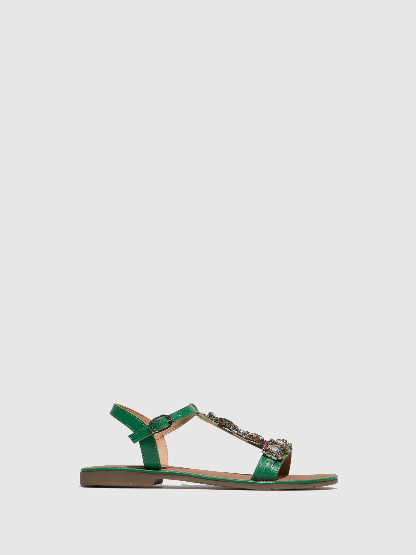 Parodi Sunshine Green Flat Sandals