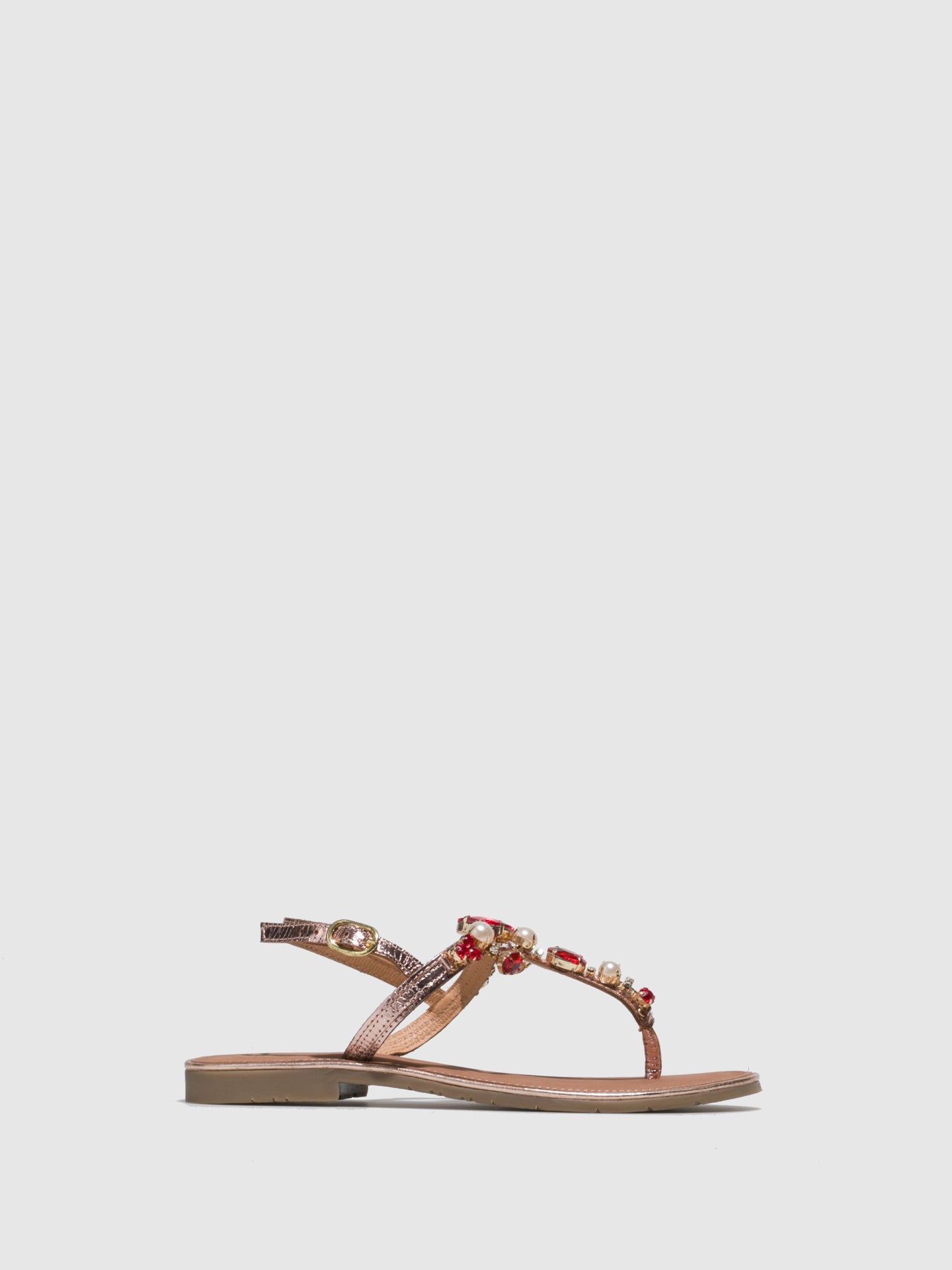 Parodi Sunshine RoseGold Flat Sandals