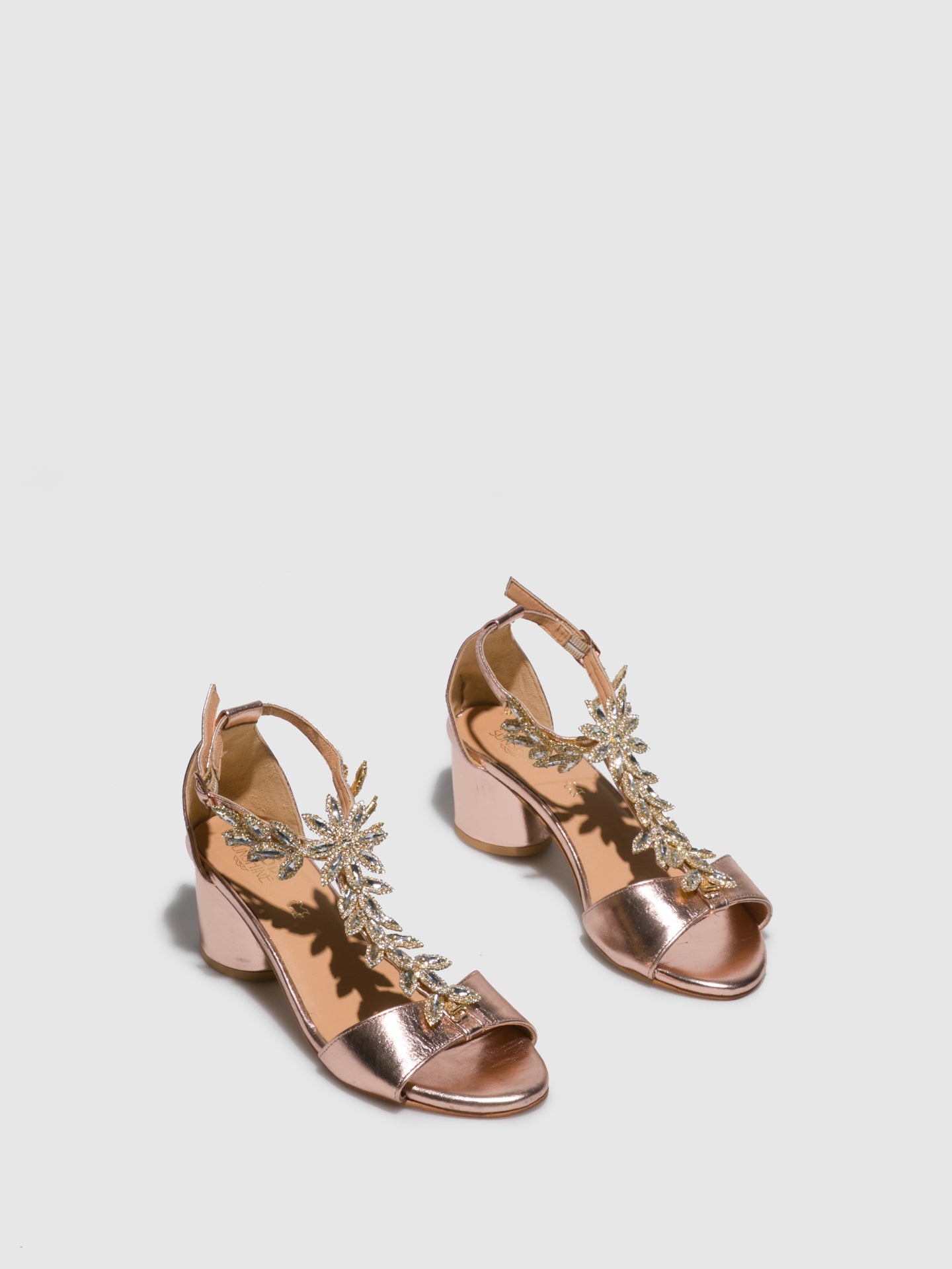 Parodi Sunshine RoseGold Appliqués Sandals