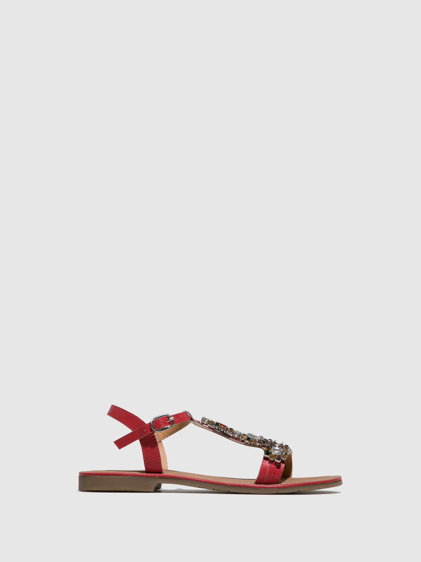 Parodi Sunshine Red Flat Sandals