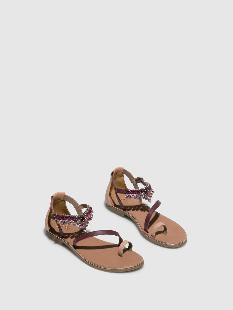 Parodi Sunshine DarkRed Appliqués Sandals