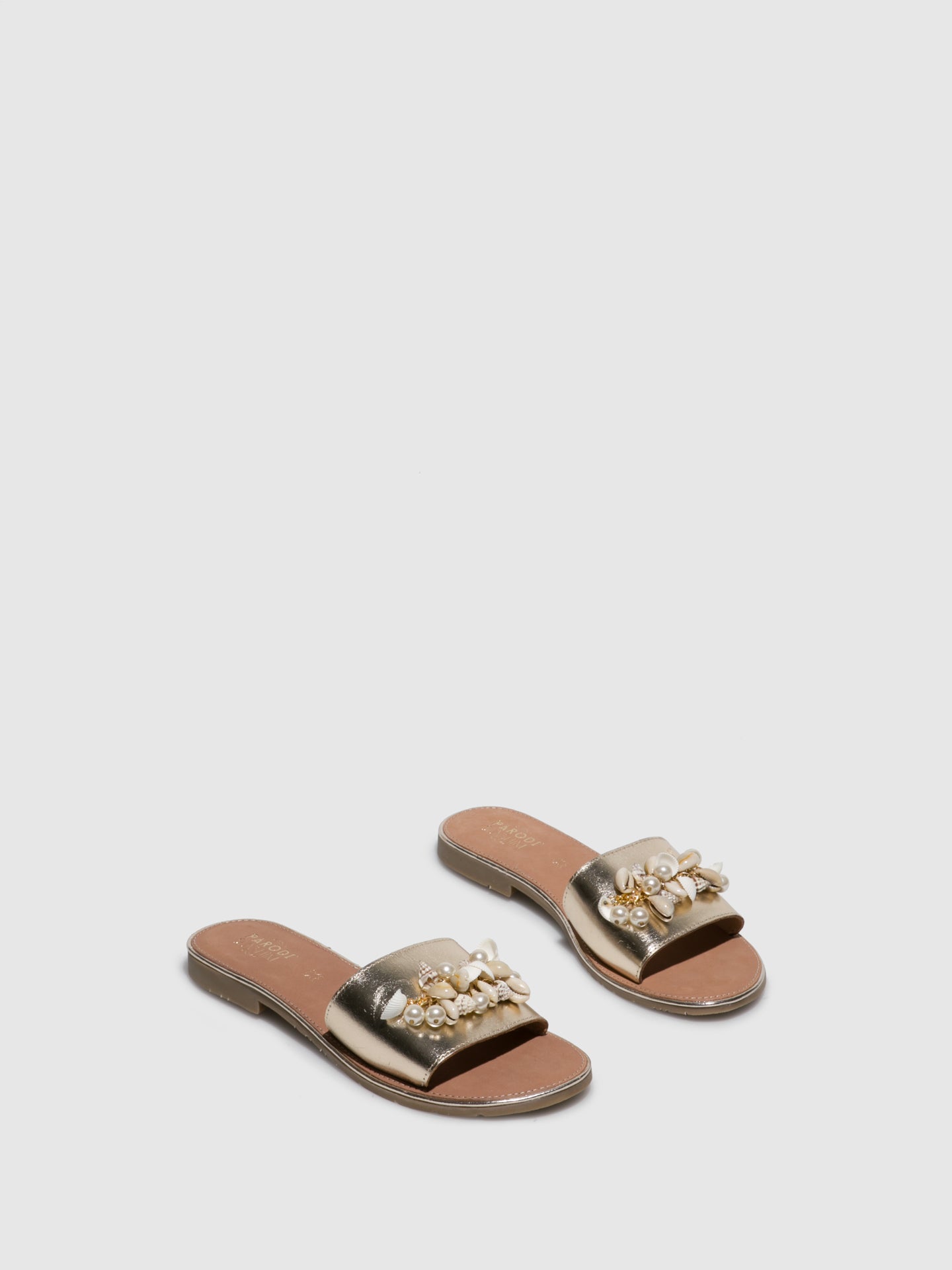 Parodi Sunshine Gold Appliqués Flip-Flops