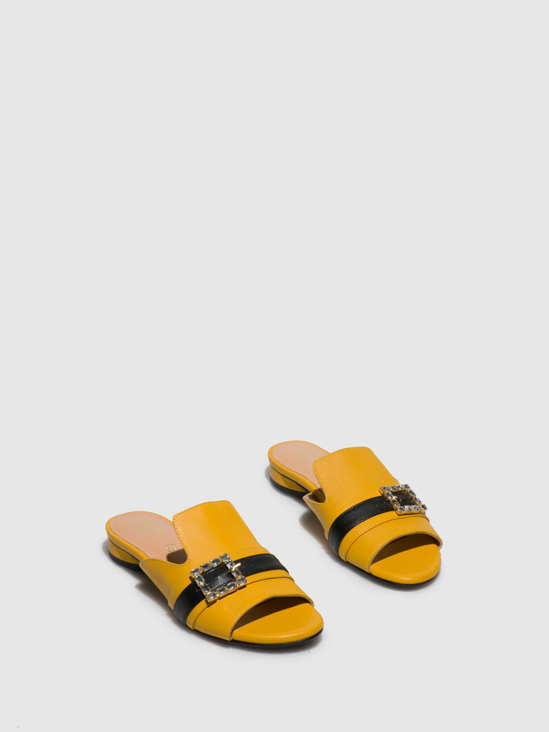 Parodi Sunshine Yellow Open Toe Mules