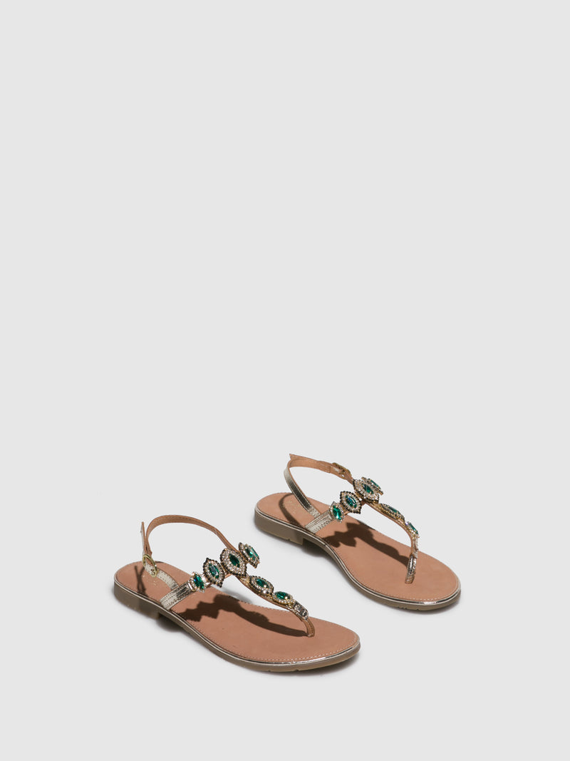 Parodi Sunshine Gold Flat Sandals