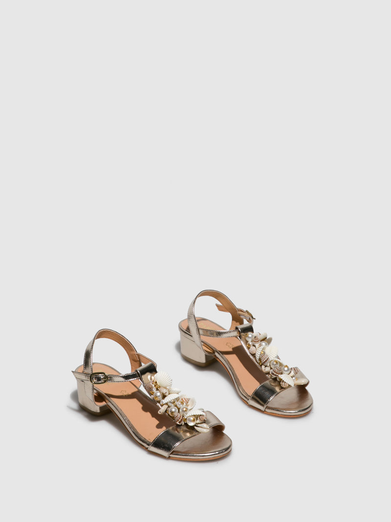 Parodi Sunshine Gold Appliqués Sandals