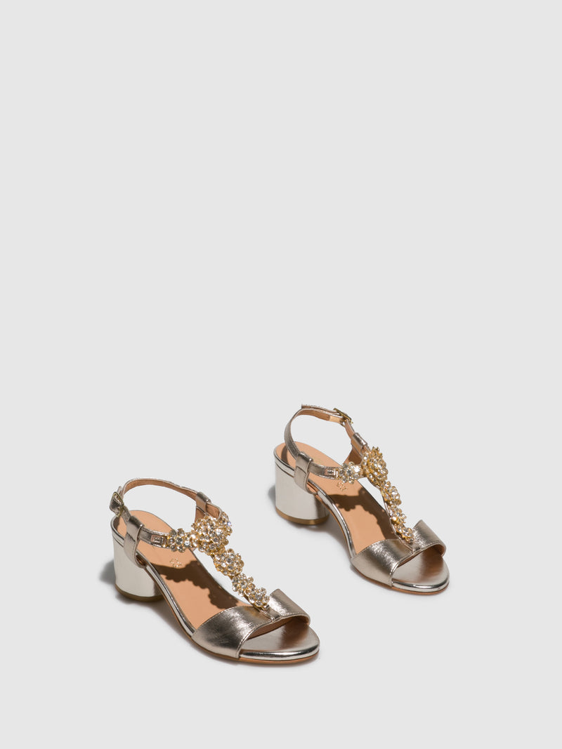 Parodi Sunshine Gold Appliqués Sandals