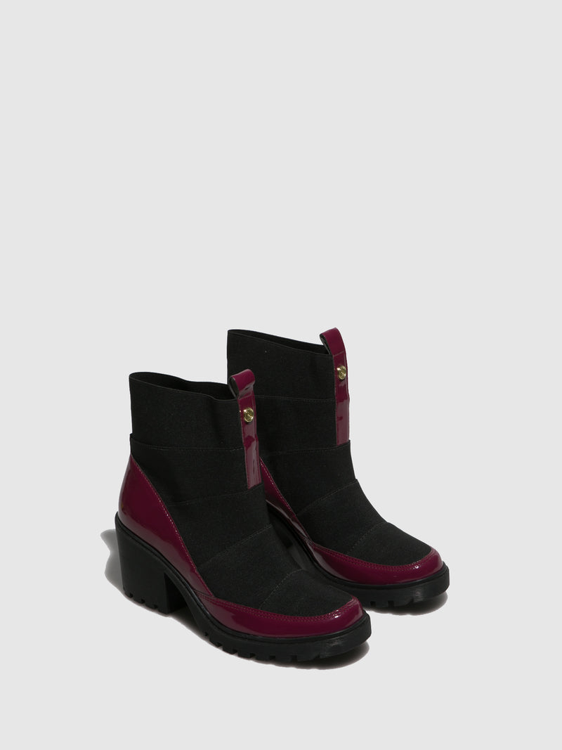 Petite Jolie By Parodi Burgundy Round Toe Ankle Boots