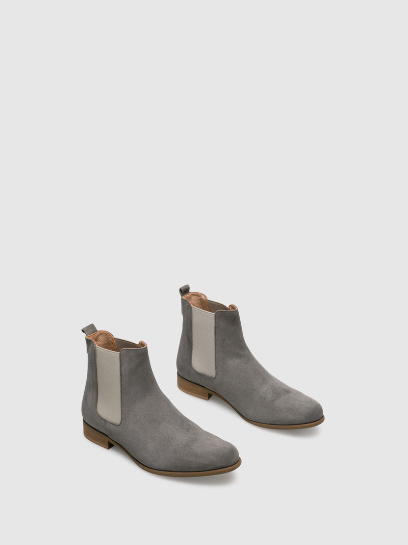 PintoDiBlu Gray Suede Chelsea Ankle Boots