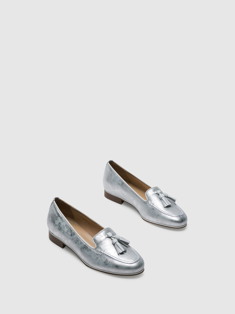 PintoDiBlu Silver Loafers Shoes