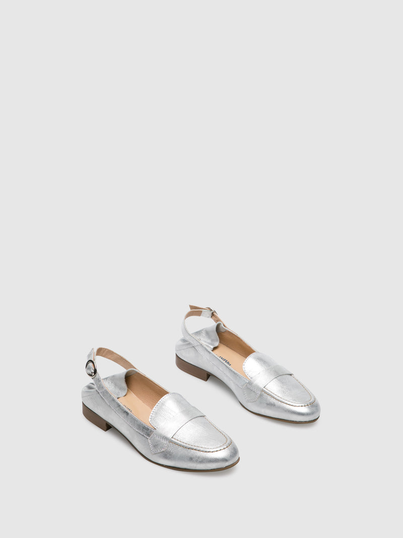 PintoDiBlu Silver Loafers Shoes