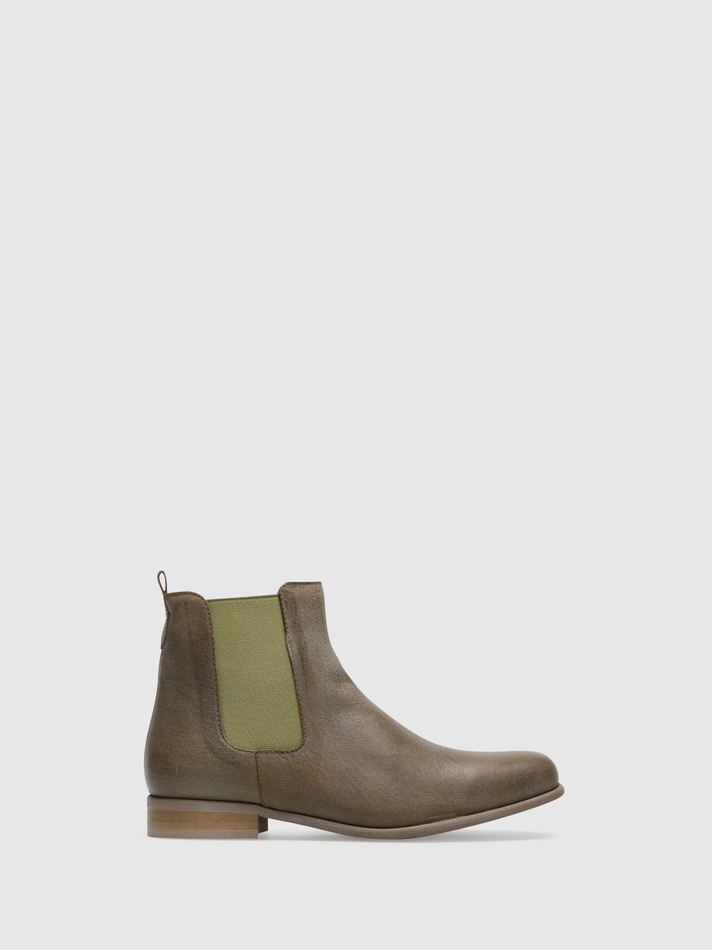 PintoDiBlu Khaki Leather Chelsea Ankle Boots