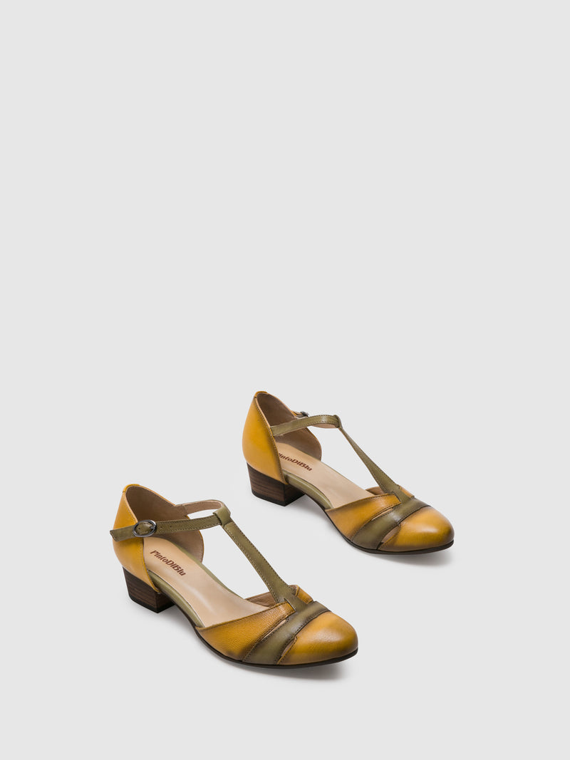 PintoDiBlu Yellow Buckle Sandals