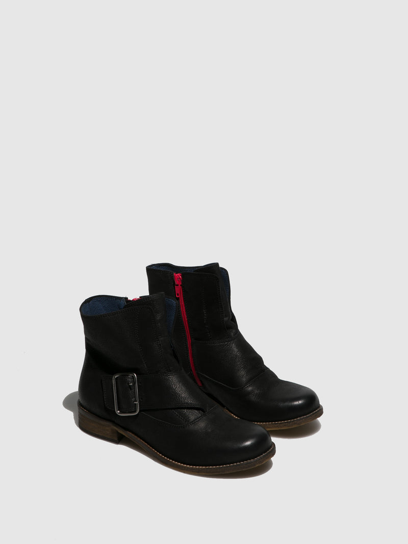 PintoDiBlu Black Buckle Ankle Boots