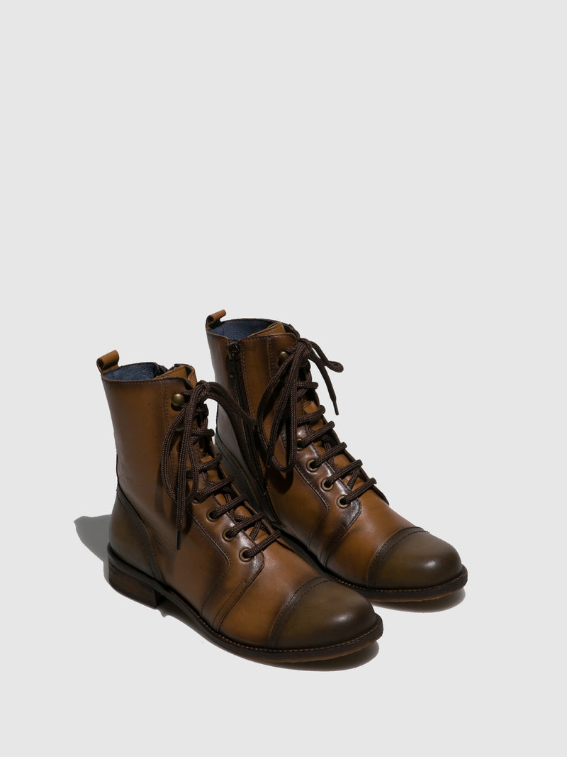 PintoDiBlu Brown Lace-up Ankle Boots