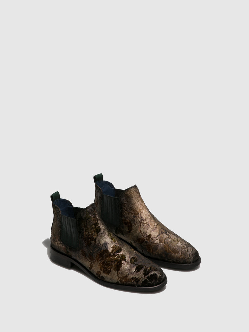PintoDiBlu Brown and Green Elasticated Ankle Boots