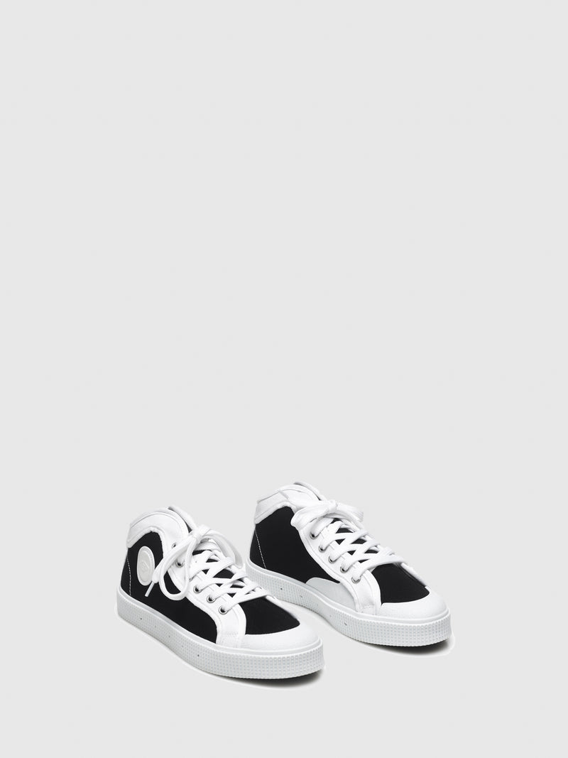 Sanjo Black White Lace-up Trainers
