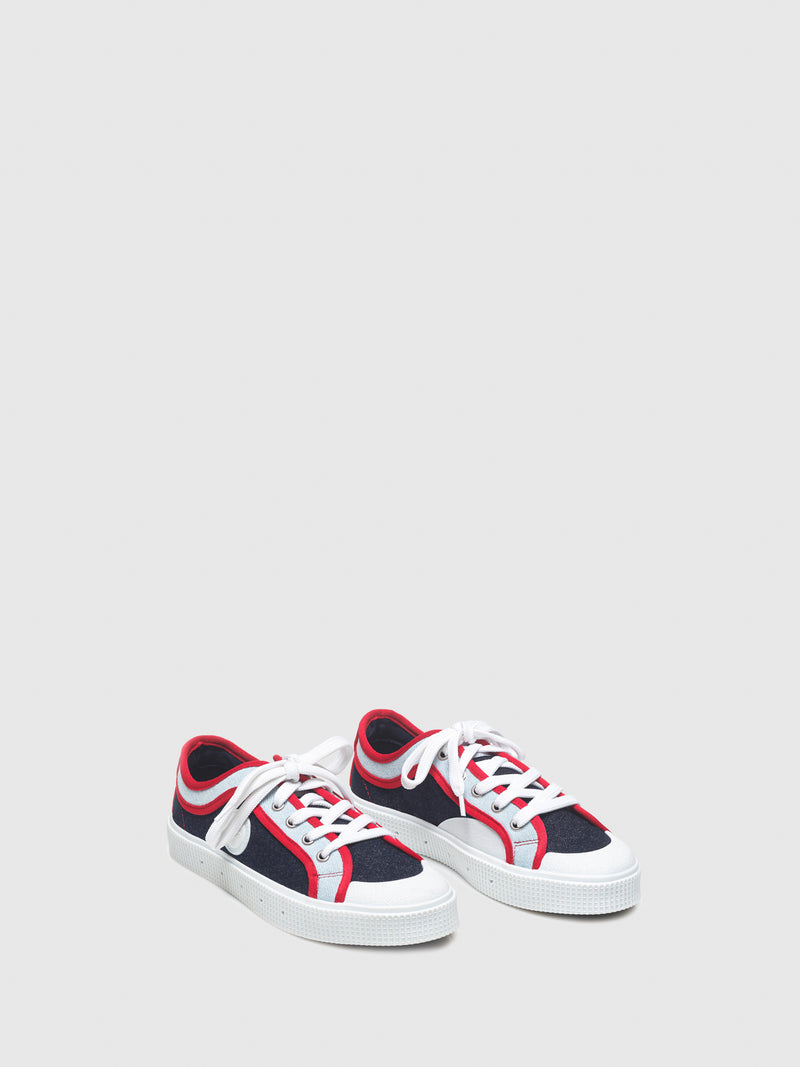 Sanjo Red Blue Lace-up Trainers
