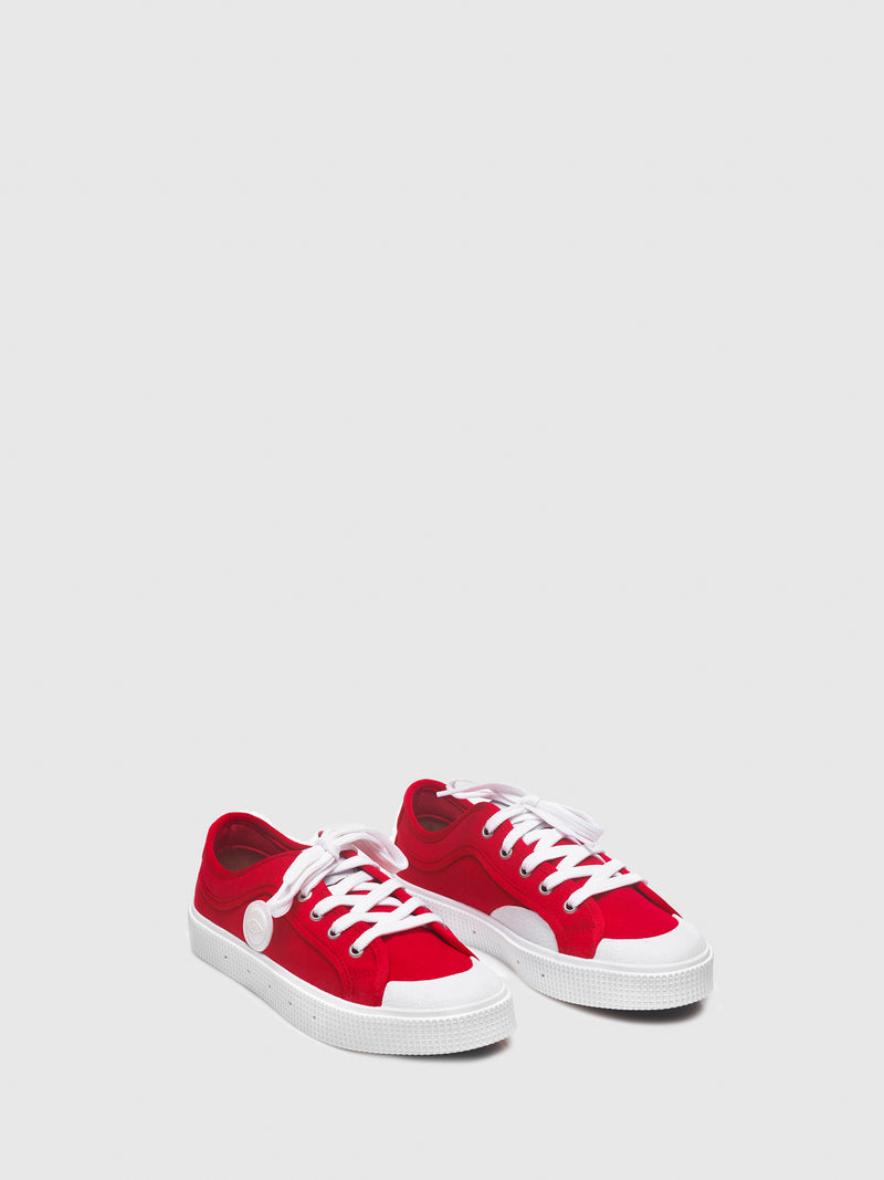 Sanjo Red Lace-up Trainers