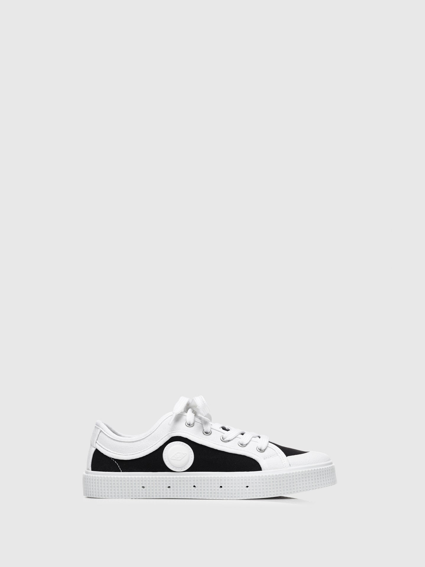 Sanjo Black White Lace-up Trainers