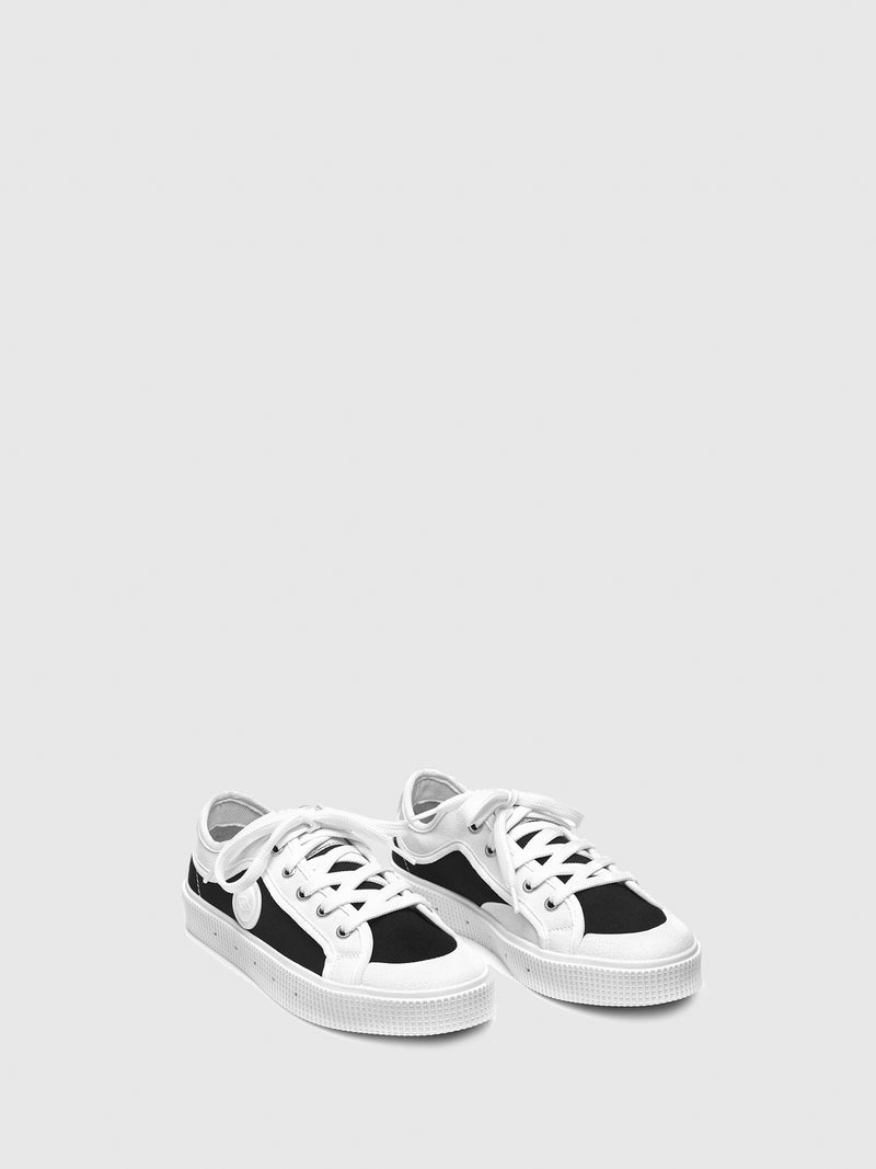 Sanjo Black White Lace-up Trainers