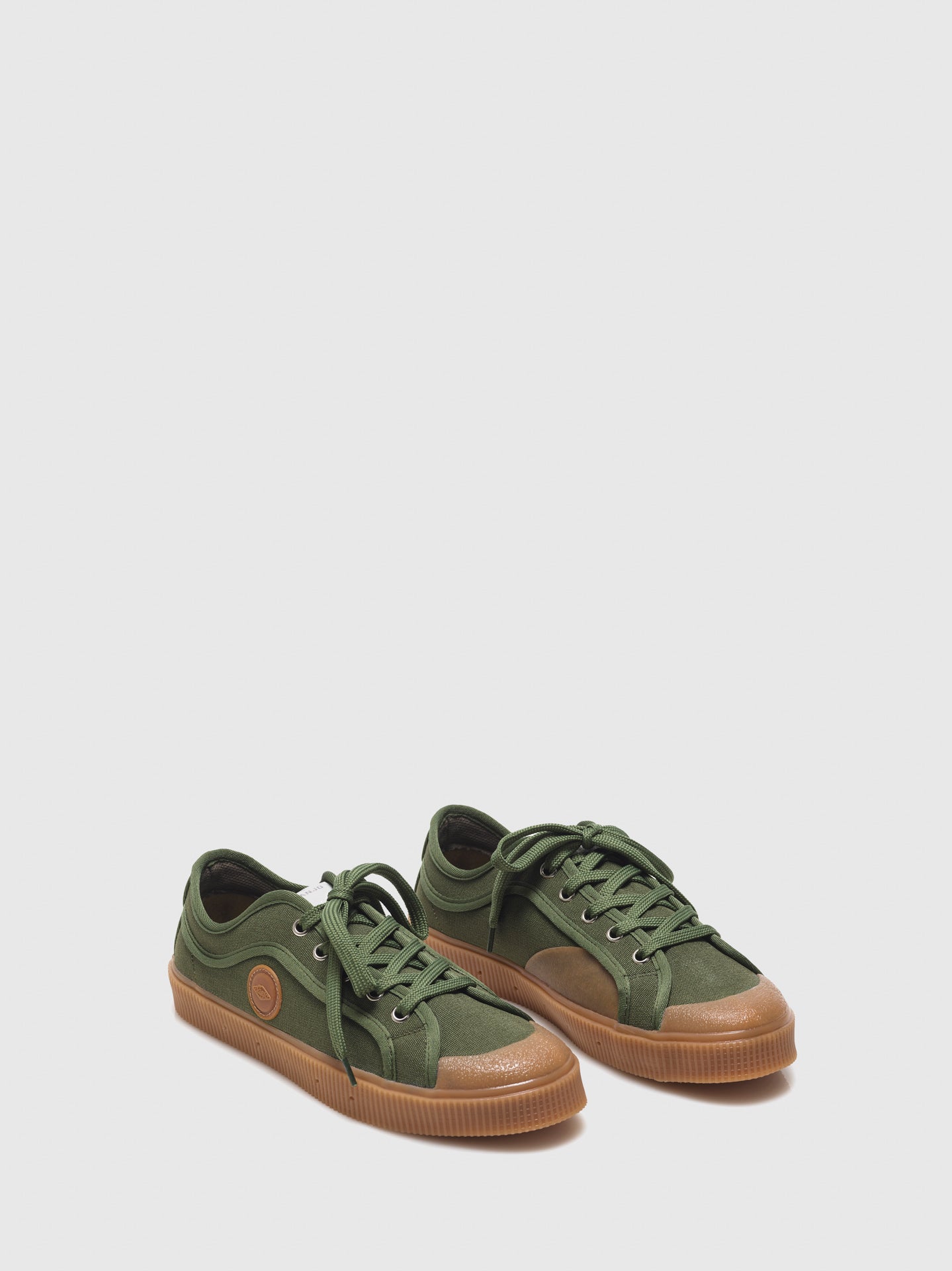 Sanjo Khaki Lace-up Trainers