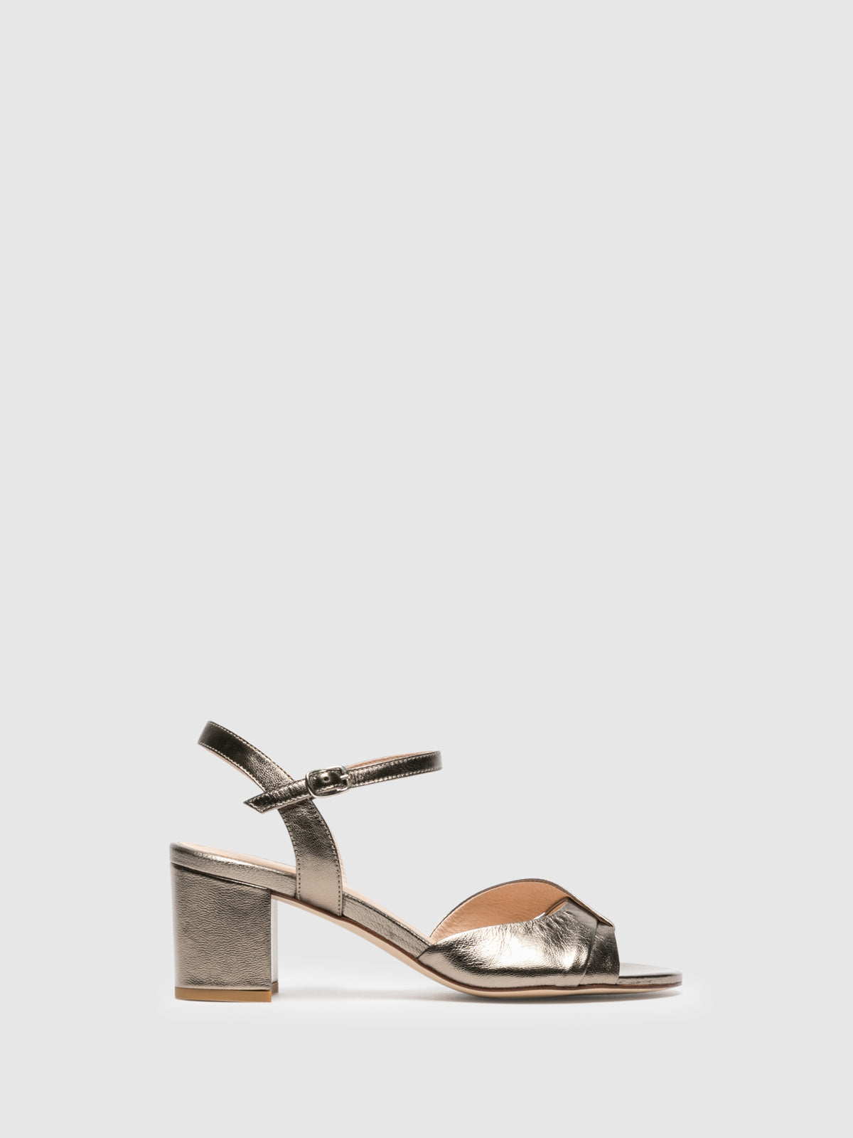 Sofia Costa Gold Ankle Strap Sandals