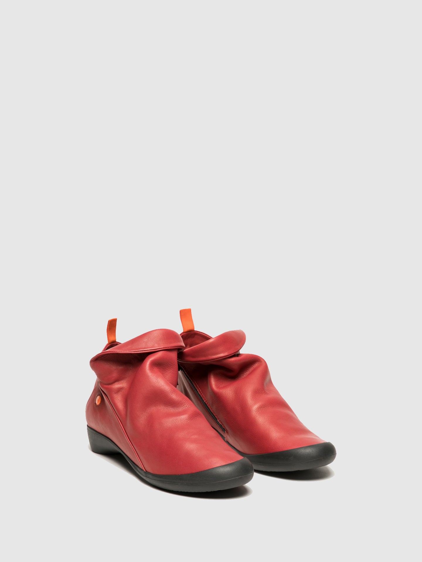 Softinos Zip Up Ankle Boots FARAH RED