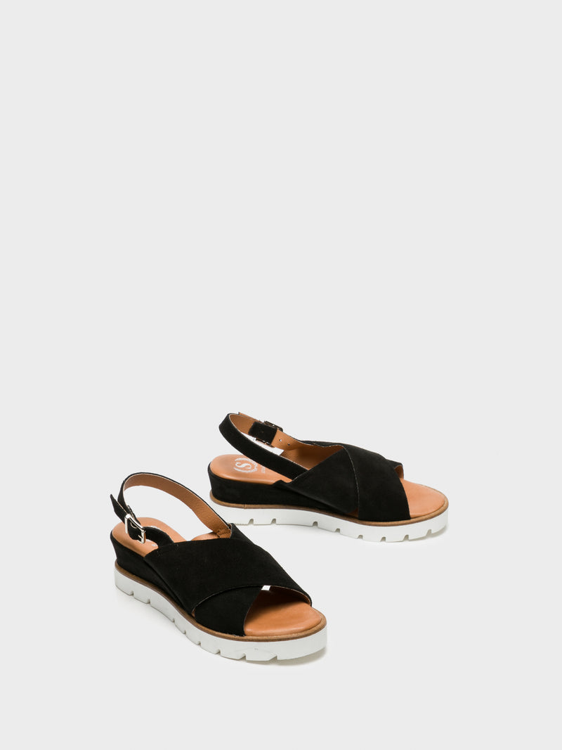 Sotoalto Black Buckle Sandals