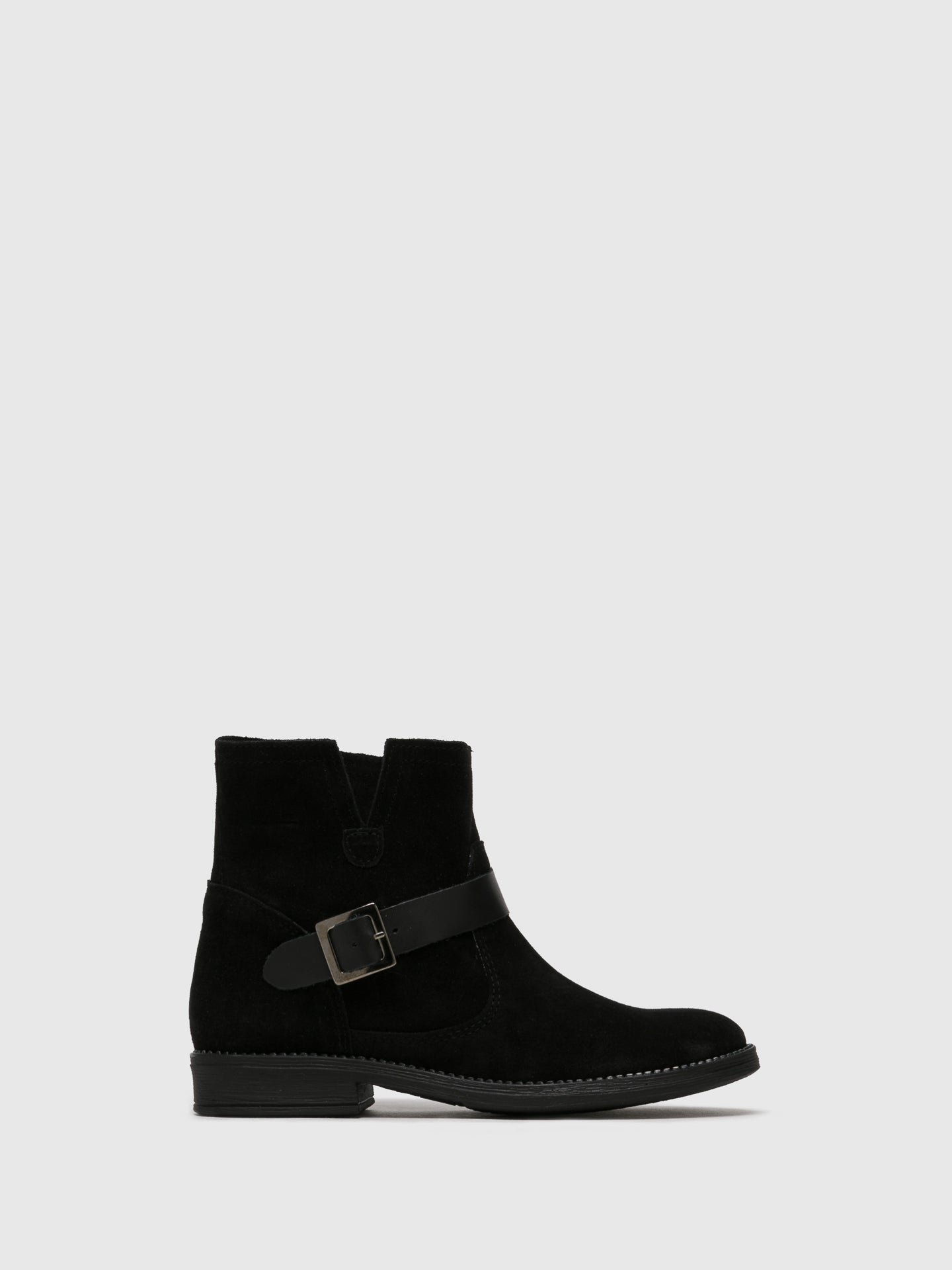 Sotoalto Black Buckle Ankle Boots