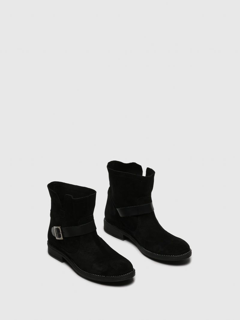 Sotoalto Black Buckle Ankle Boots