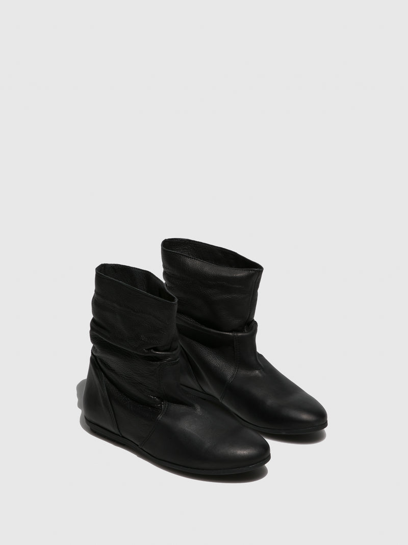 Sotoalto Black Round Toe Ankle Boots