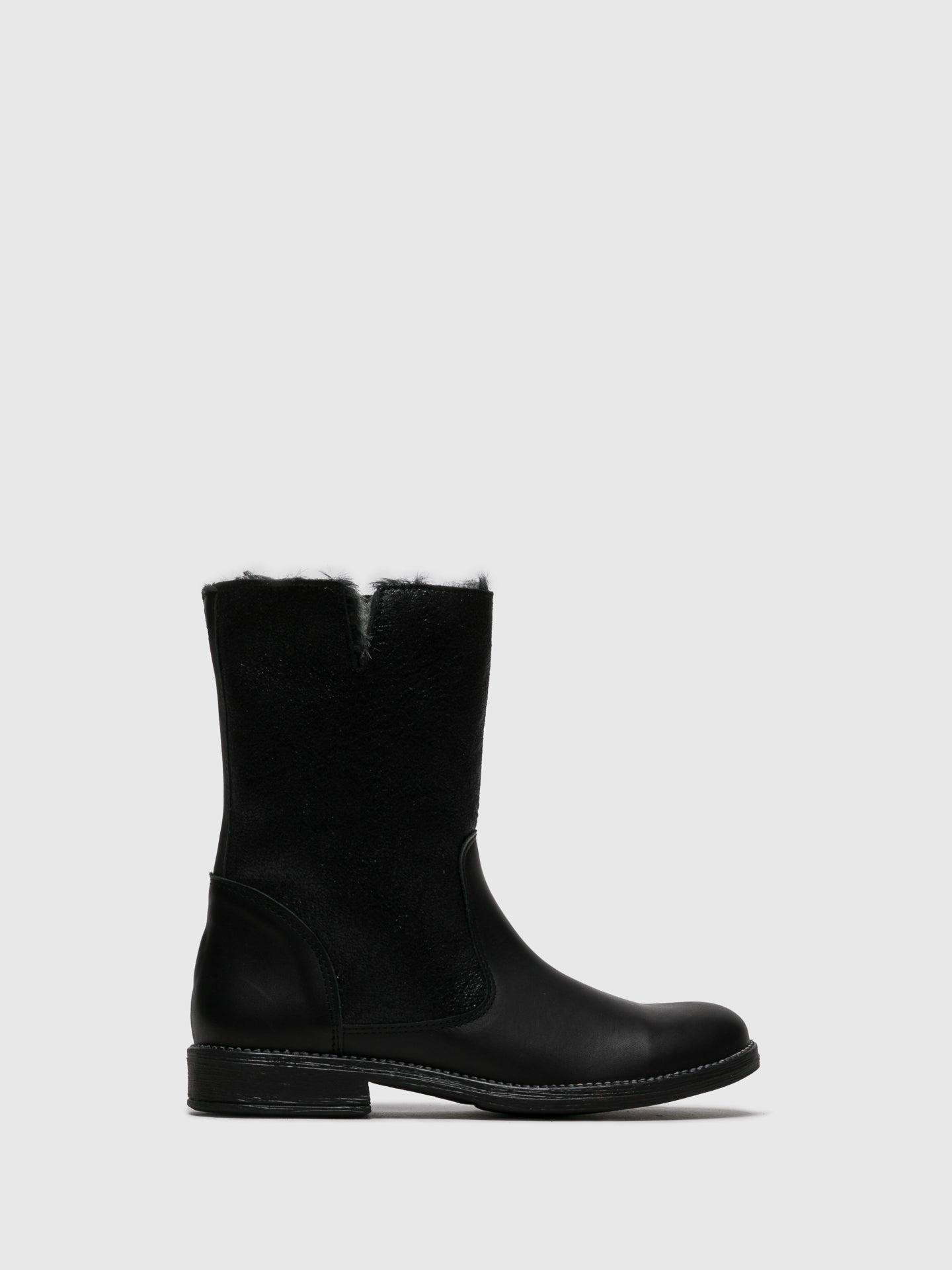 Sotoalto Black Round Toe Ankle Boots