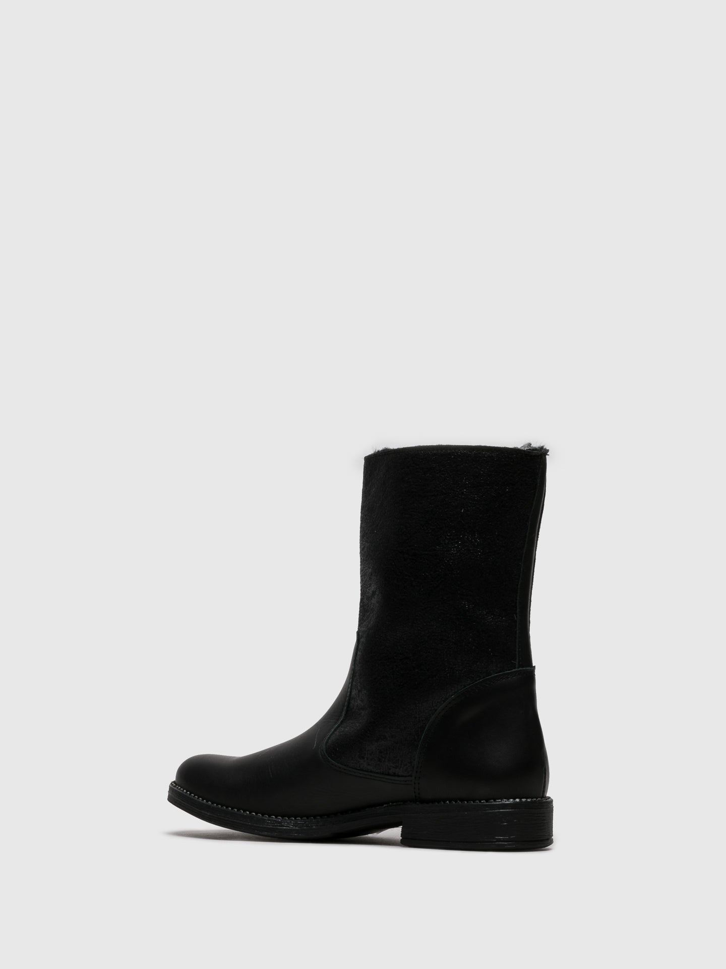 Sotoalto Black Round Toe Ankle Boots