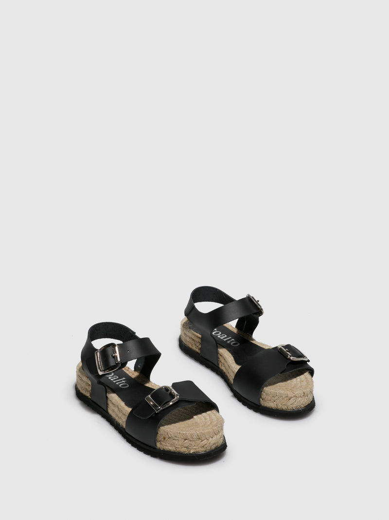 Sotoalto Black Buckle Sandals