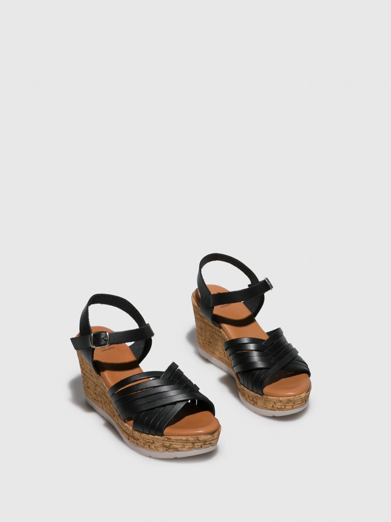 Sotoalto Black Wedge Sandals