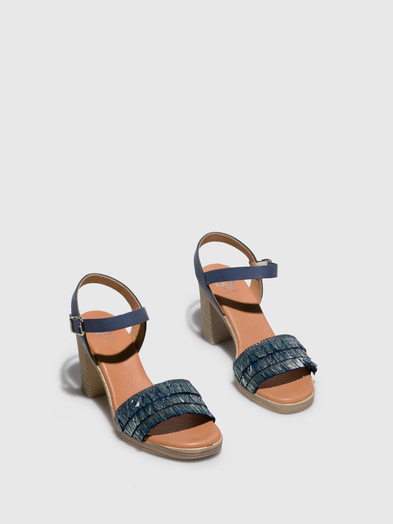 Sotoalto Blue Round Toe Sandals