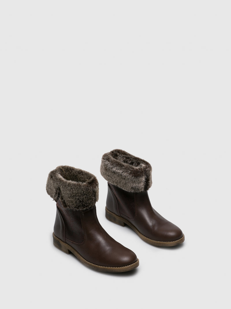 Sotoalto Brown Round Toe Ankle Boots