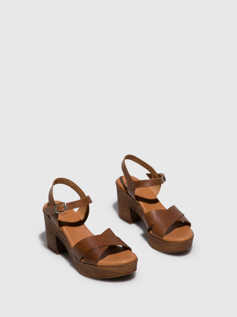 Sotoalto Brown Leather Buckle Sandals