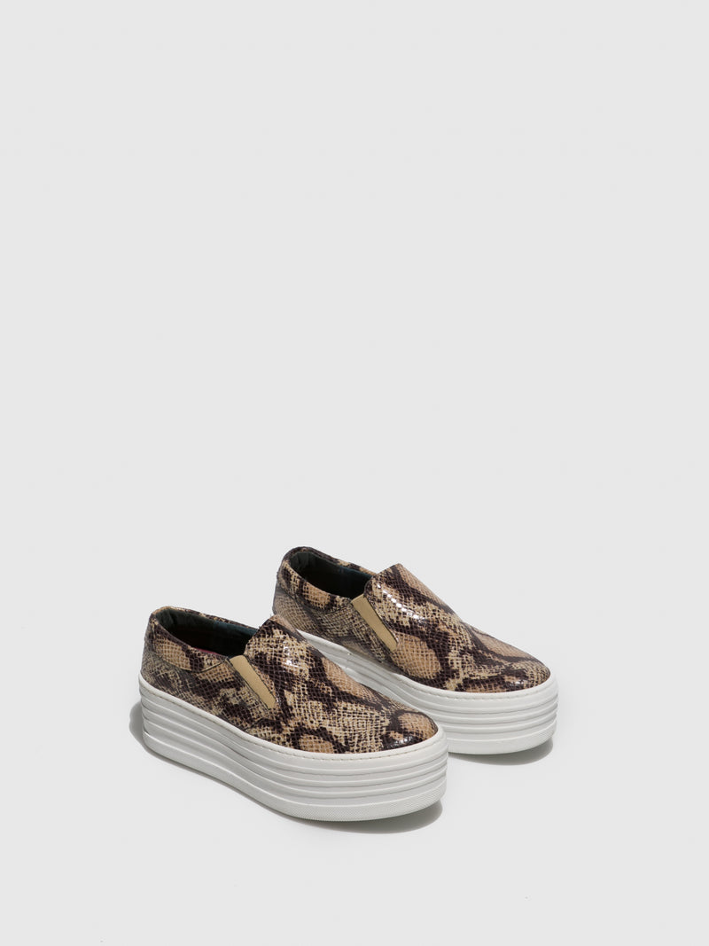 Sotoalto Brown White Slip-on Trainers