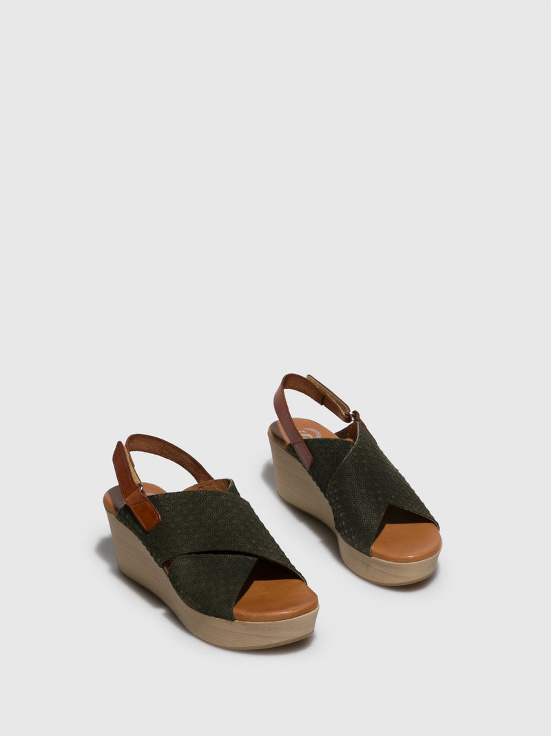 Sotoalto Olive Wedge Sandals