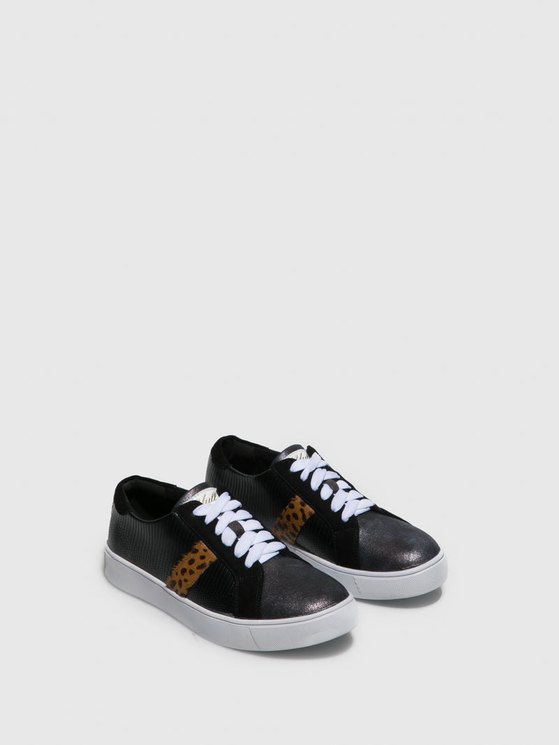 Yull Black Lace-up Trainers